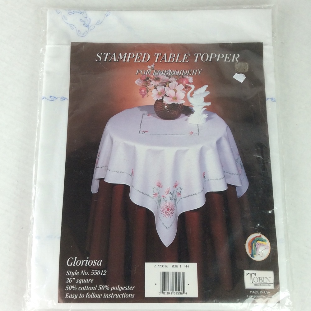 Tobin Stamped Table Topper Gloriosa 36" Square Style #55012